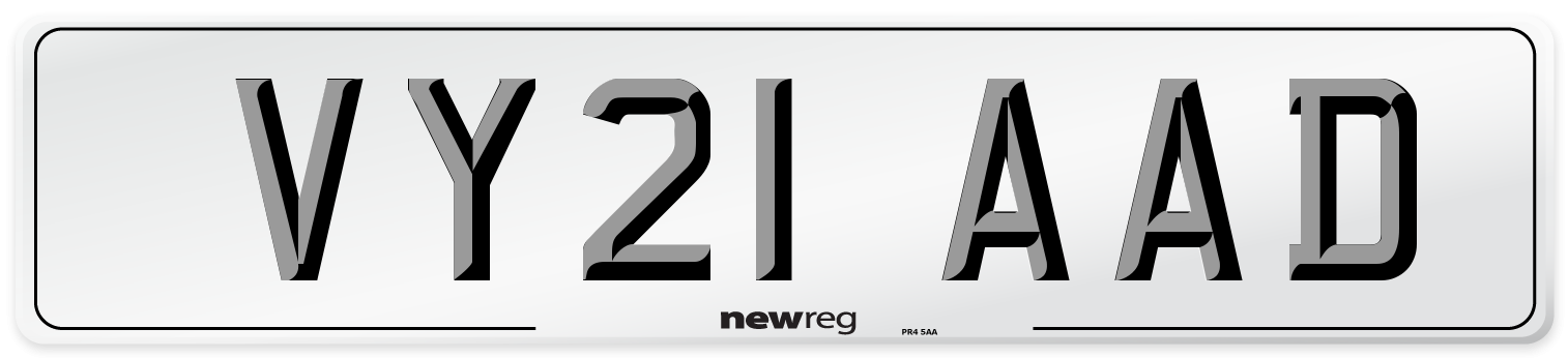 VY21 AAD Number Plate from New Reg